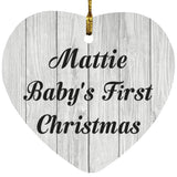 Mattie Baby's First Christmas - Heart Ornament F