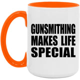 Gunsmithing Makes Life Special - 15oz Accent Mug Orange