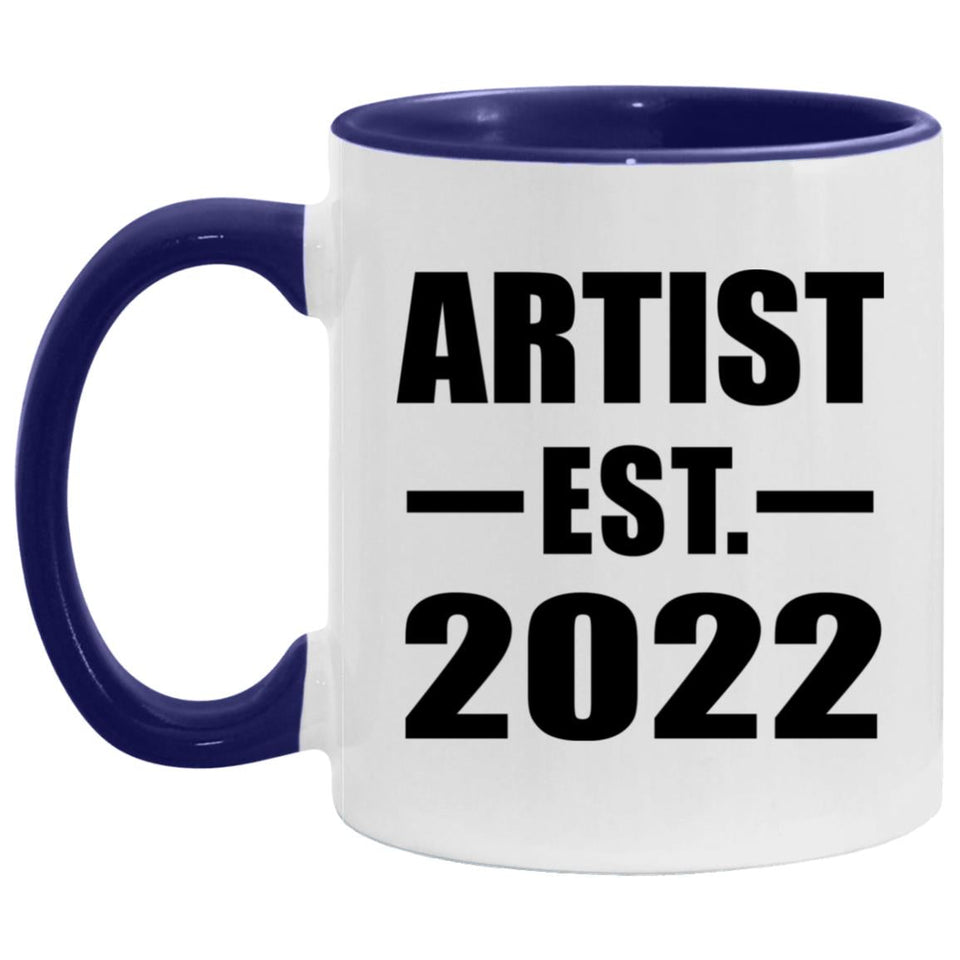 Artist Established Est. 2022 - 11oz Accent Mug Purple