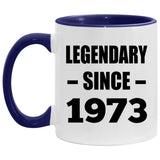 51st Birthday Legendary Since 1973 - 11oz Accent Mug Purple
