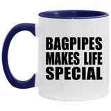 Bagpipes Makes Life Special - 11oz Accent Mug Purple