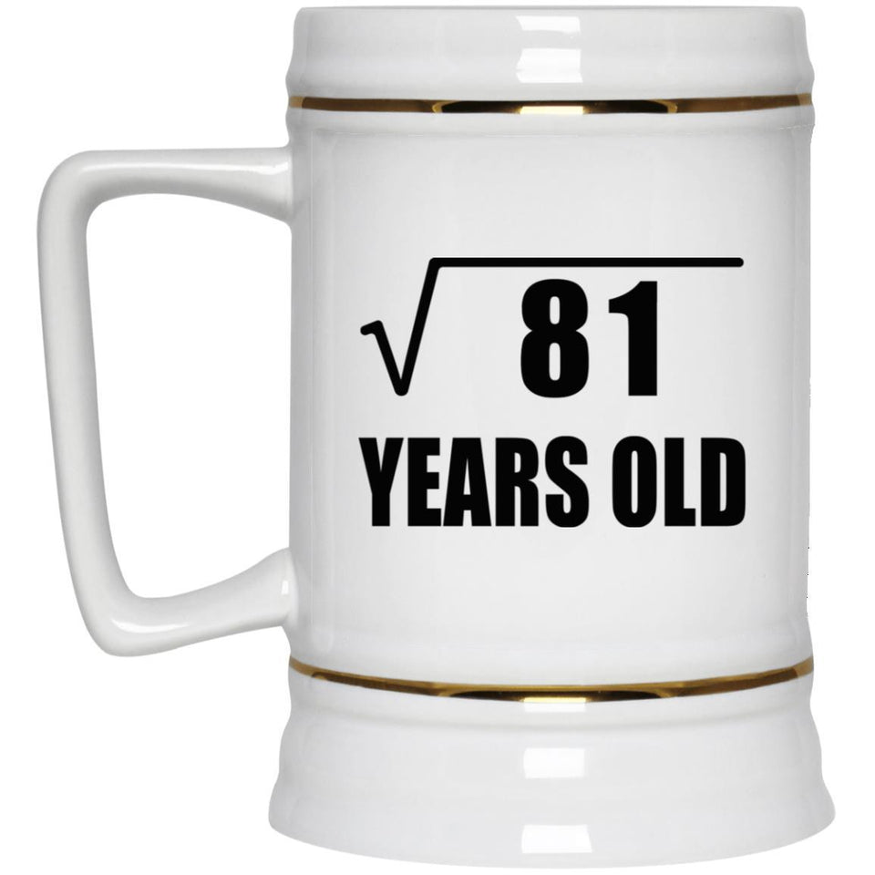 9th Birthday Square Root of 81 Years Old - Beer Stein