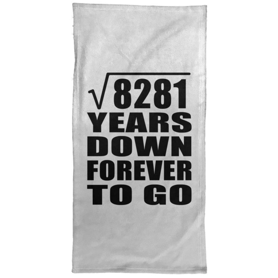 91st Anniversary Square Root of 8281 Years Down Forever To Go - Hand Towel