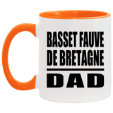 Basset Fauve De Bretagne Dad - 11oz Accent Mug Orange