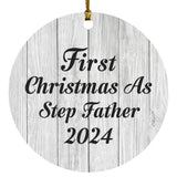 First Christmas As Step Father 2024 - Circle Ornament F