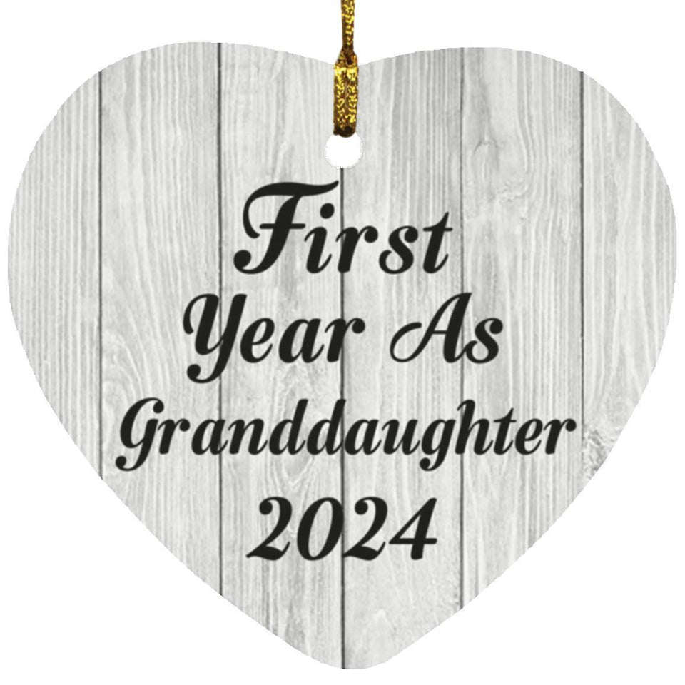 First Year As Granddaughter 2024 - Heart Ornament F