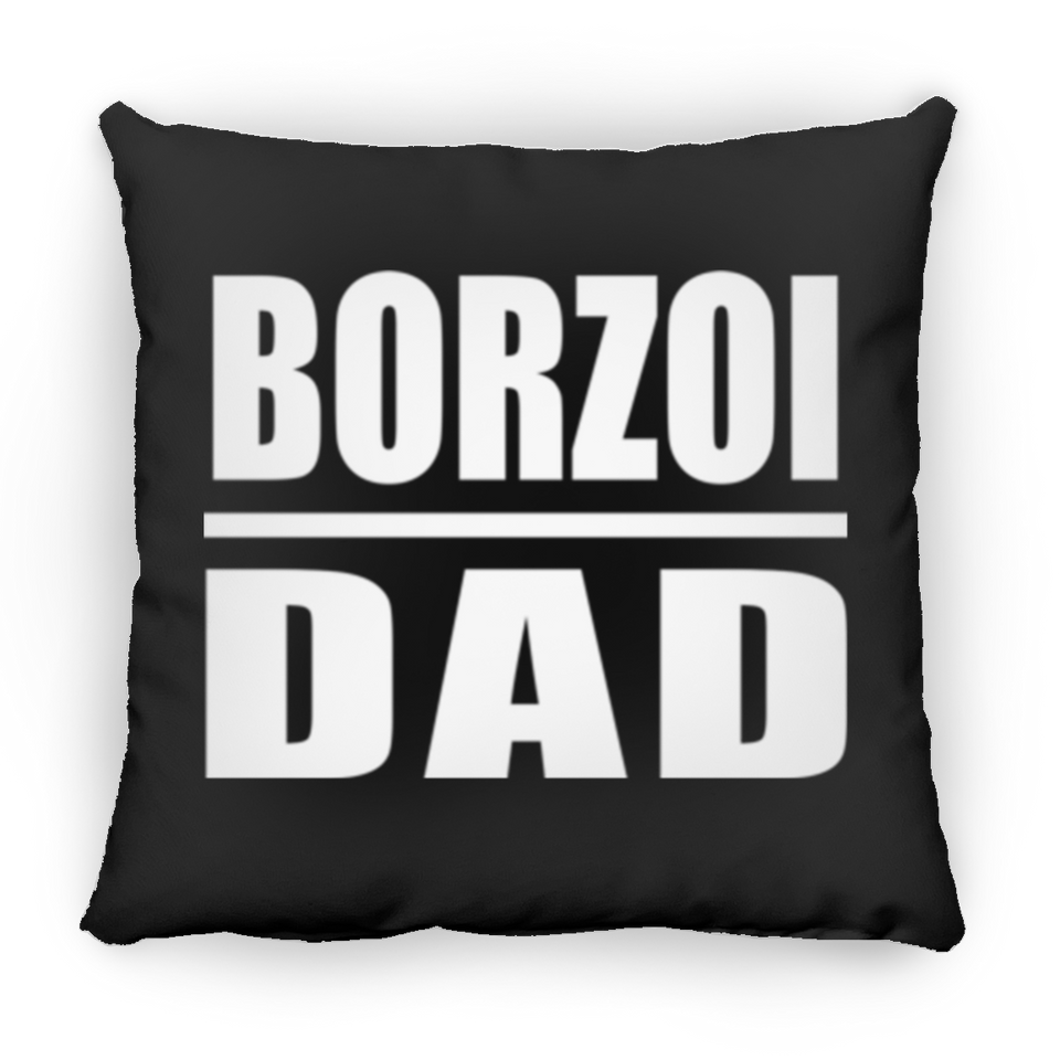 Borzoi Dad - Throw Pillow Black