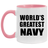 World's Greatest Navy - 11oz Accent Mug Pink