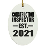 Construction Inspector Established EST. 2021 - Oval Ornament