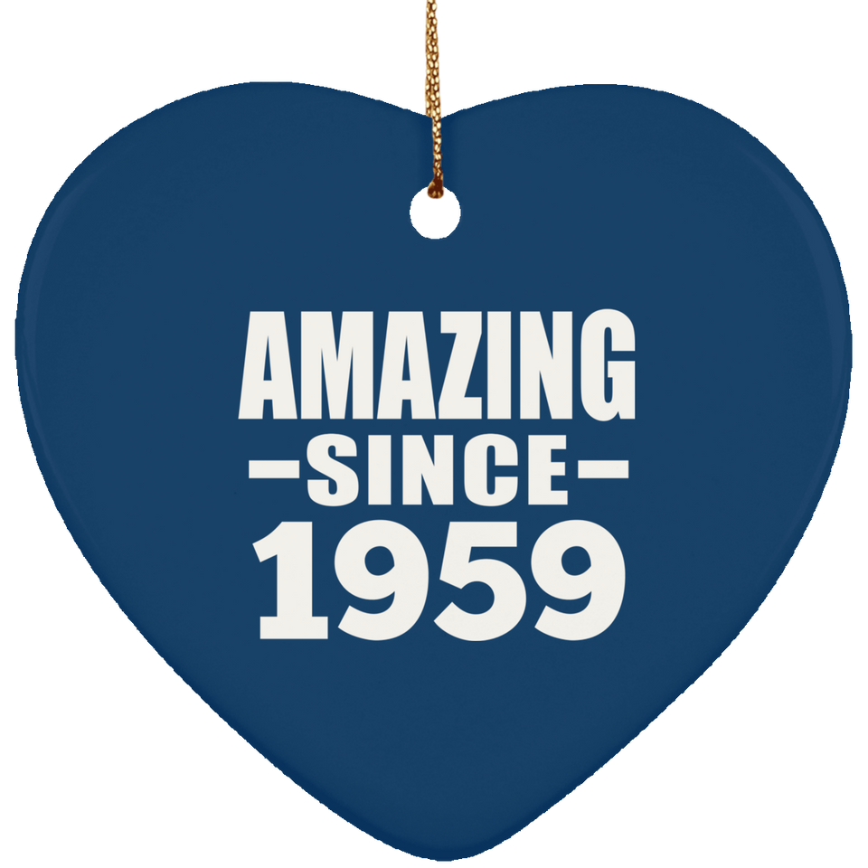65th Birthday Amazing Since 1959 - Heart Ornament