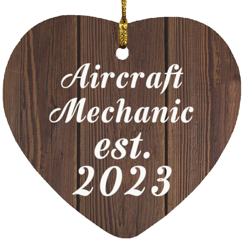 Aircraft Mechanic Established Est. 2023 - Heart Ornament D