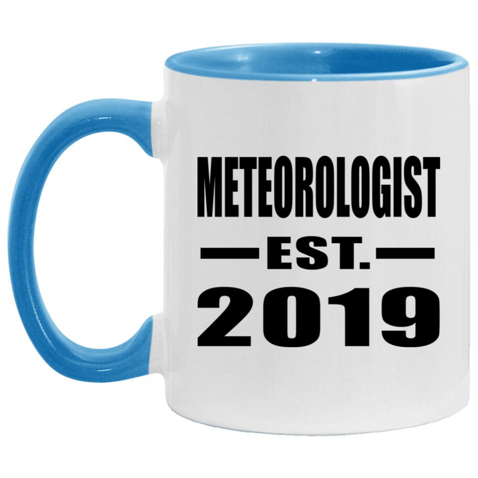 Meteorologist Established EST. 2019 - 11oz Accent Mug Blue