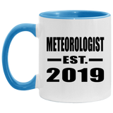 Meteorologist Established EST. 2019 - 11oz Accent Mug Blue
