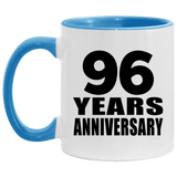 96th Anniversary 96 Years - 11oz Accent Mug Blue