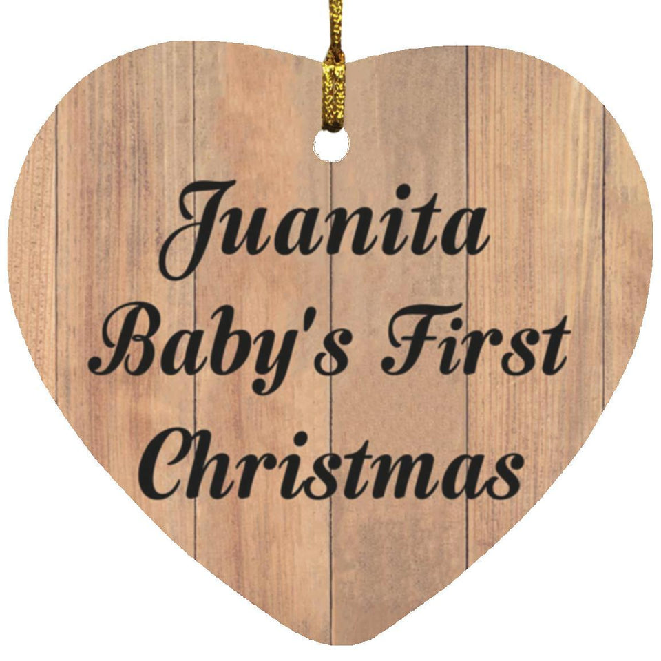 Juanita Baby's First Christmas - Heart Ornament C