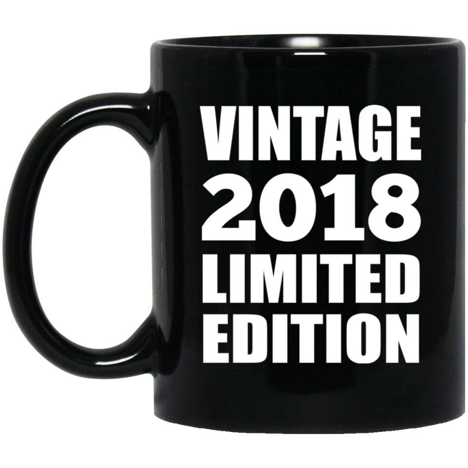 6th Birthday Vintage 2018 Limited Edition - 11oz Coffee Mug Black