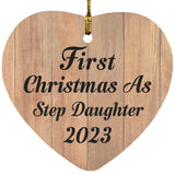 First Christmas As Step Daughter 2023 - Heart Ornament C