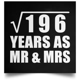 14th Anniversary Square Root of 196 Years As Mr & Mrs - Poster Square