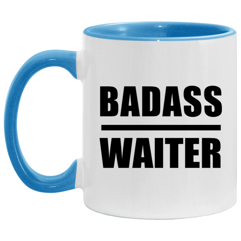 Badass Waiter - 11oz Accent Mug Blue
