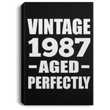 37th Birthday Vintage 1987 Aged Perfectly - Canvas Portrait