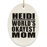 Heidi World's Okayest Mom - Oval Ornament