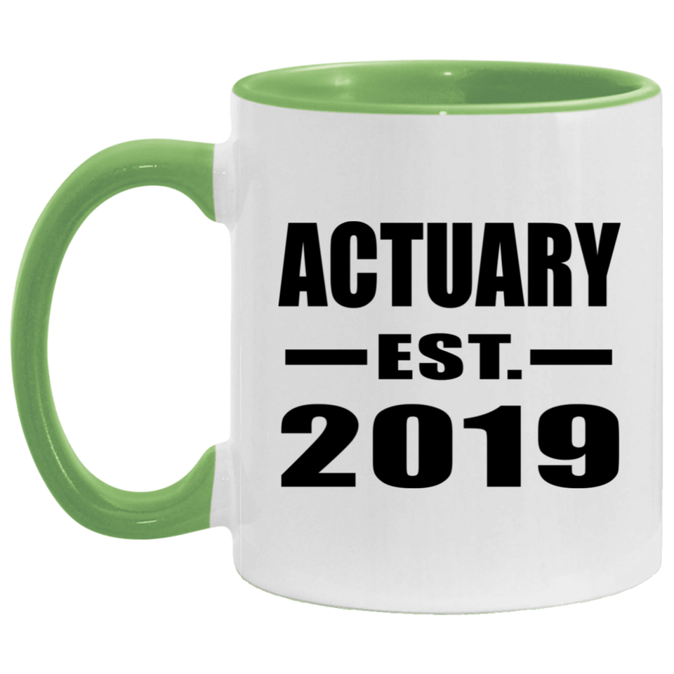 Actuary Established EST. 2019 - 11oz Accent Mug Green