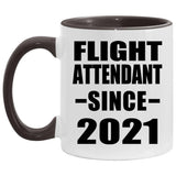 Flight Attendant Since 2021 - 11oz Accent Mug Black