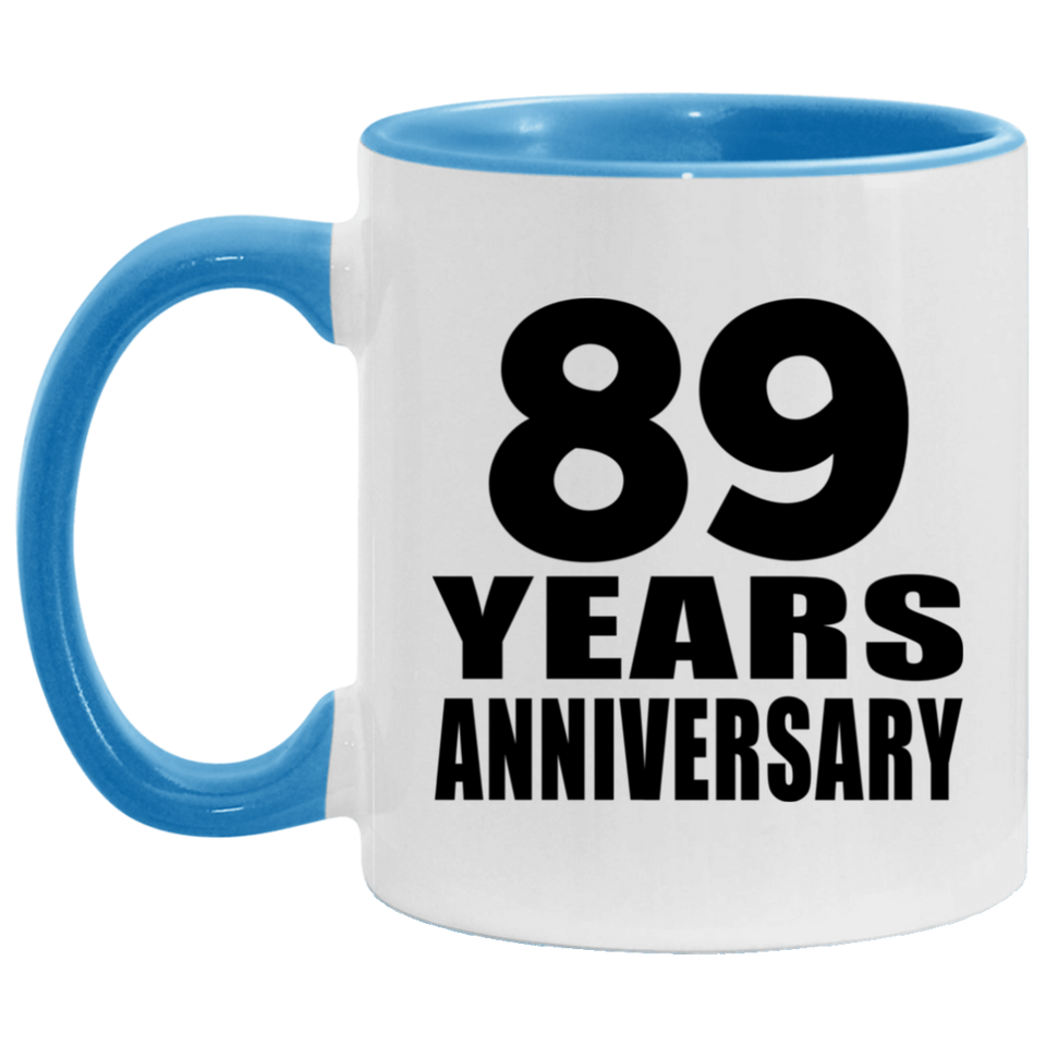 89th Anniversary 89 Years - 11oz Accent Mug Blue
