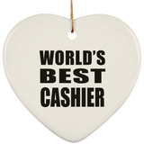 World's Best Cashier - Heart Ornament