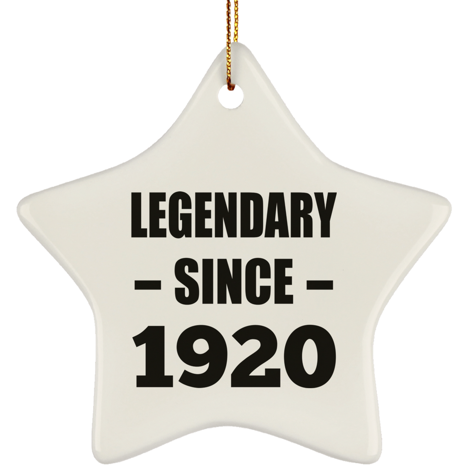 104th Birthday Legendary Since 1920 - Star Ornament