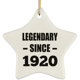 104th Birthday Legendary Since 1920 - Star Ornament