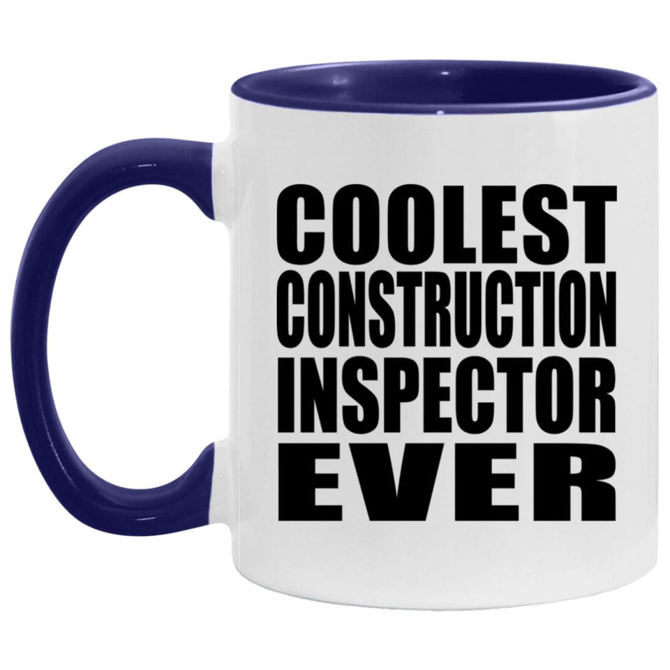 Coolest Construction Inspector Ever - 11oz Accent Mug Purple