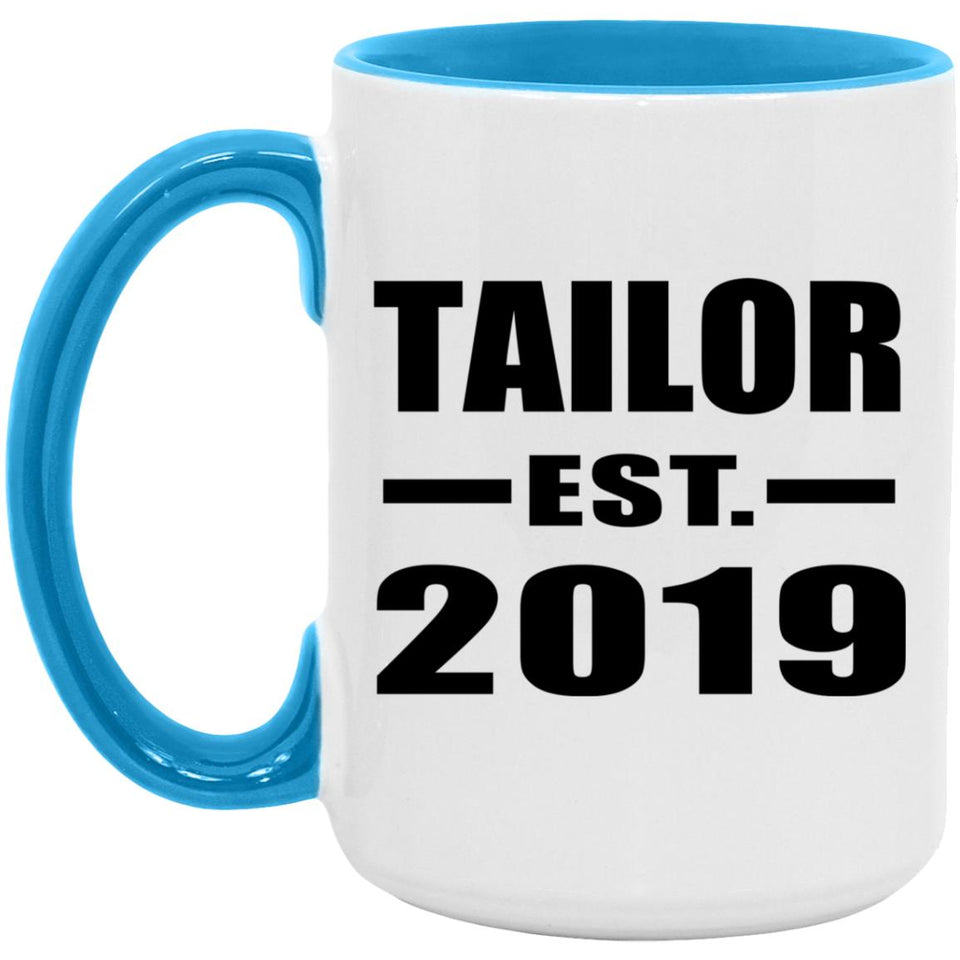 Tailor Established EST. 2019 - 15oz Accent Mug Blue