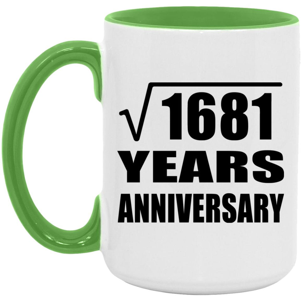 41st Anniversary Square Root of 1681 Years Anniversary - 15oz Accent Mug Green