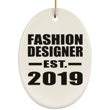 Fashion Designer Established EST. 2019 - Oval Ornament