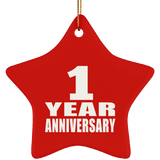 1st Anniversary 1 Year - Star Ornament