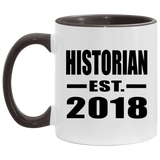 Historian Established EST. 2018 - 11oz Accent Mug Black