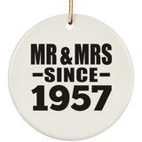 67th Anniversary Mr & Mrs Since 1957 - Circle Ornament