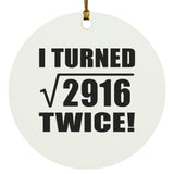 108th Birthday I Turned Square Root of 2916 Twice - Circle Ornament