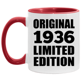 88th Birthday Original 1936 Limited Edition - 11oz Accent Mug Red