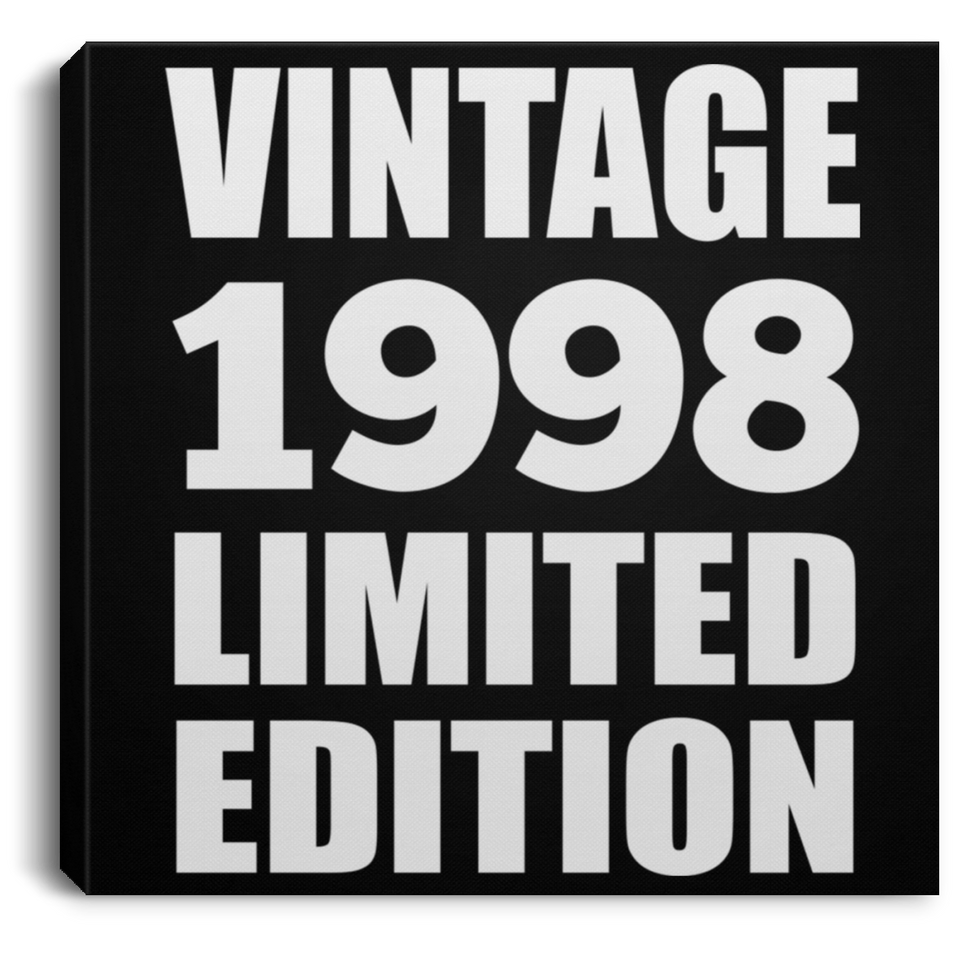 26th Birthday Vintage 1998 Limited Edition - Canvas Square