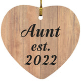 Aunt Established EST. 2022 - Heart Ornament C