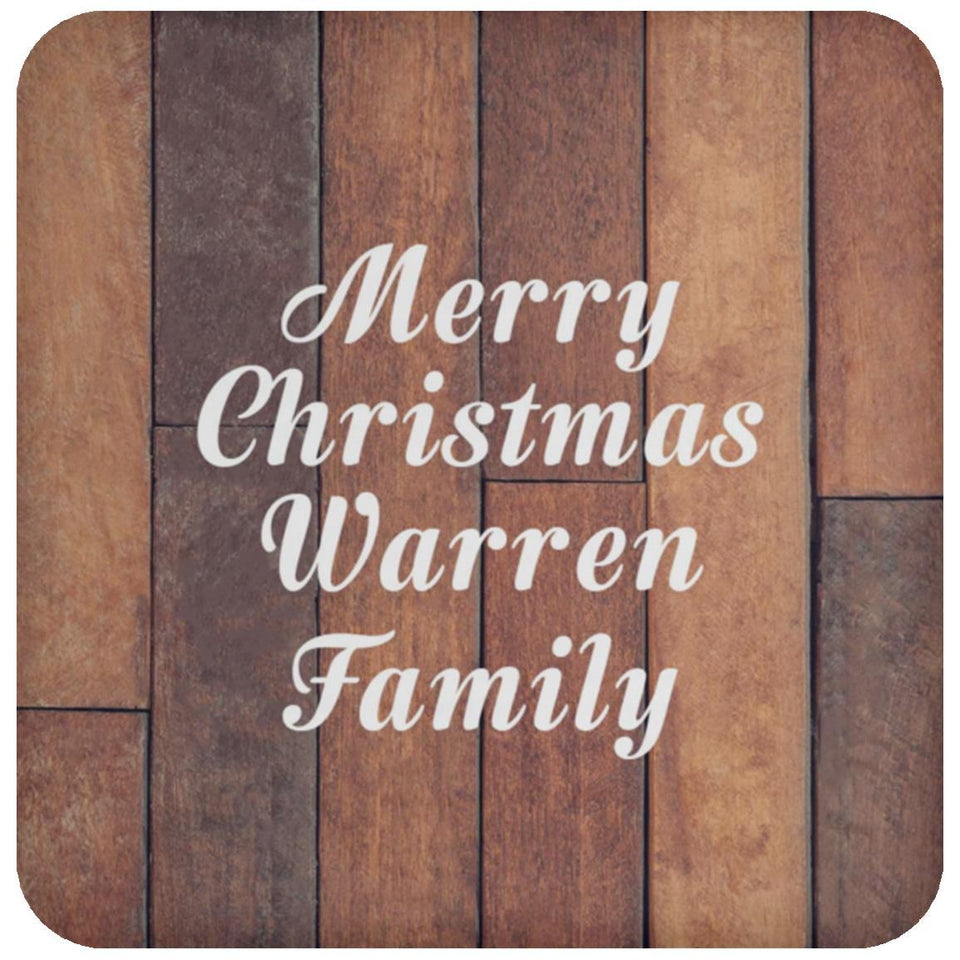 Merry Christmas Warren Family - Drink Coaster E