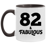 82nd Birthday 82 & Fabulous - 11oz Accent Mug Black