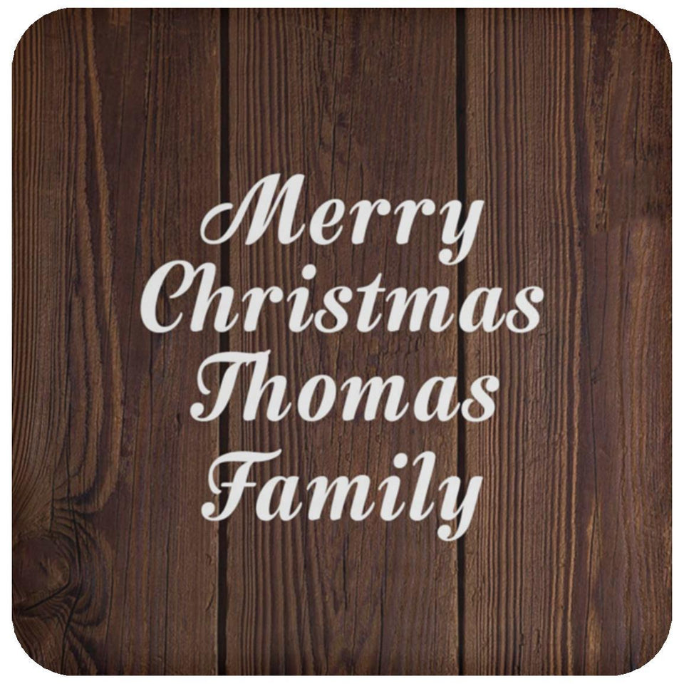 Merry Christmas Thomas Family - Drink Coaster D