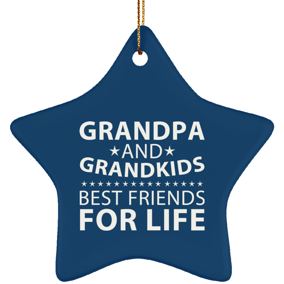 Grandpa and Grandkids, Best Friends For Life - Star Ornament