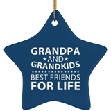 Grandpa and Grandkids, Best Friends For Life - Star Ornament