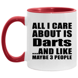 All I Care About Is Darts - 11oz Accent Mug Red