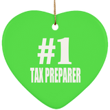 Number One #1 Tax Preparer - Heart Ornament