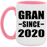 Gran Since 2020 - 15oz Accent Mug Pink